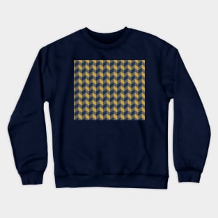 Chevron Check Pattern in Yellow and Blue Crewneck Sweatshirt